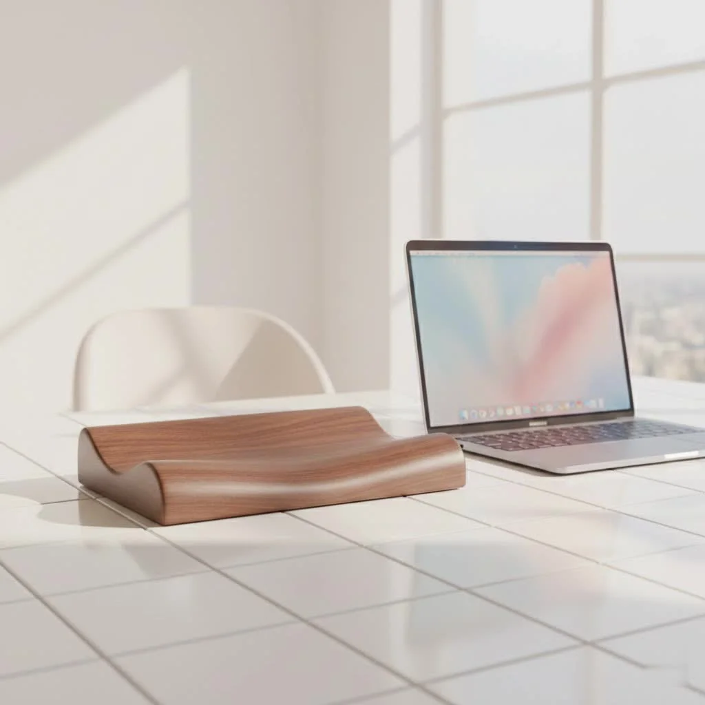 Ergonomic keyboard and mouse setup with a wrist rest